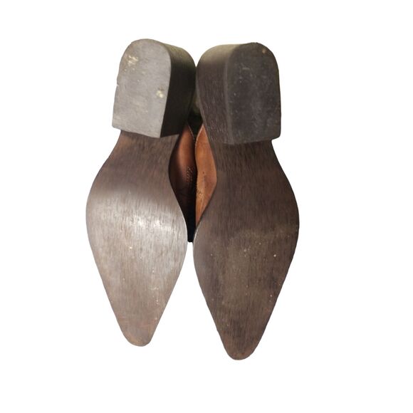 Carlos by Carlos Santana Brown Leather Round-up Mules Western Size 7 1/2 - Picture 3 of 4